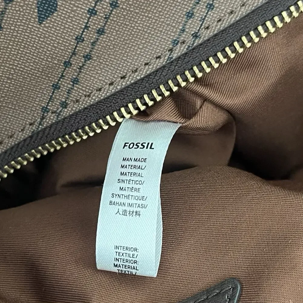 Fossil Parker Faux Leather Convertible Backpack‎ Purse Handbag in Brown
